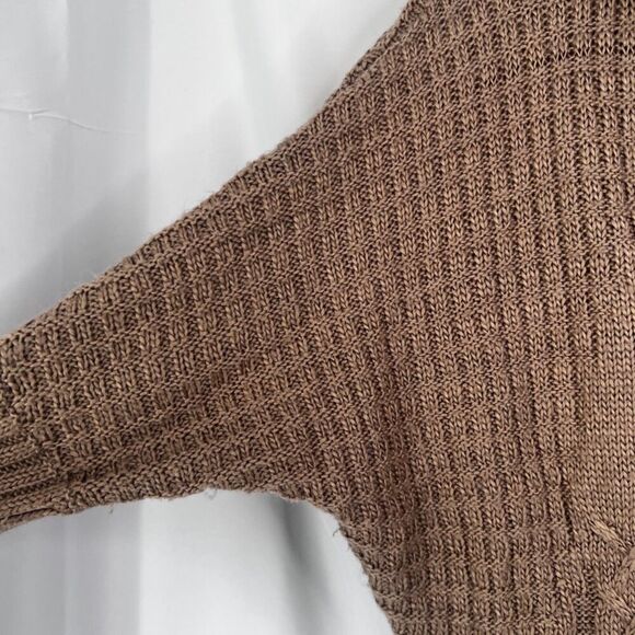 Ruby Moon Light Brown Cowl Neck Drop Sleeve Knit Wool Blend Sweater Size MD - Picture 4 of 10
